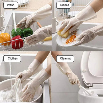 1 par transparente pvc luvas de limpeza multifunções magia silicone prato luvas de lavagem para acessórios de cozinha lavagem do agregado familiar
