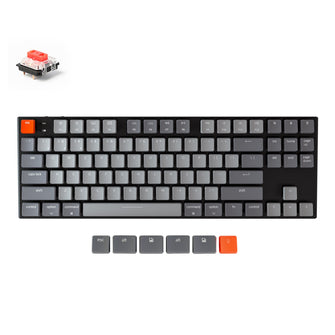 Keychron K1_v4 ultra-slim wireless mechanical keyboard 87_keys white backlight Gateron low profile red switch