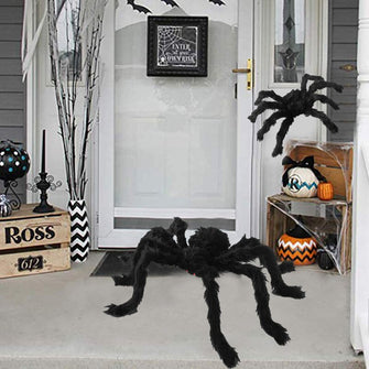 Horror giant black plush spider Halloween party