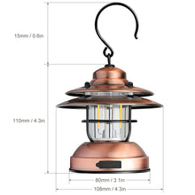 Mini Hanging Camping Lantern USB Outdoor Light Water Resistant Garden Lamp with 2 Lighting Modes