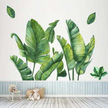 Nordic Green Leaf Plant Wall Sticker Beach Tropical Palm Leaves DIY Plant Wall Stickers for Home Decor Living Room Kitchen
