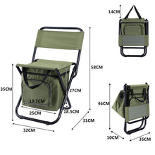 Outdoor Fishing Tools 100KG Load-Bearing 10L Large Capacity Ice Storage Bag Chair Foldable With Backrest High Load-Bearing