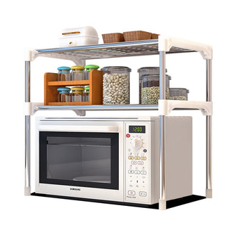 Over The Rack Stainless Steel Storage Rack Bath Shelf Kitchen Tableware Microwave Oven Stand Home Office Shelf Organizer Holder