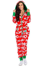 Womens Ho Ho Ho Christmas Onesie Adult Jumpsuit Casual Outfit