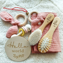 Personalized Name Newborn Gift Set 0-12 Months Old Baby Bath Toy Newborn Baby Child 6 Piece Set Hello World Birth Card Gift