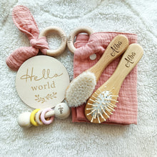 Personalized Name Newborn Gift Set 0-12 Months Old Baby Bath Toy Newborn Baby Child 6 Piece Set Hello World Birth Card Gift