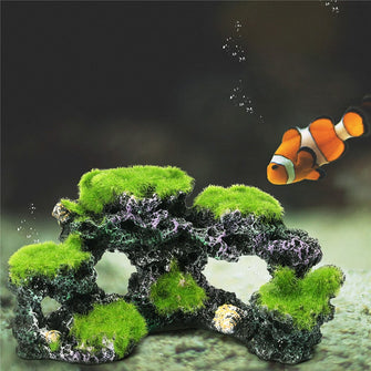 Resin Fish Tank Cave Moss Bridge Decor Aquarium Rockery Mountain View Coral Reef Rock Landscape Underwater Ornament