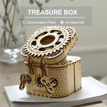 Robotime 123pcs Creative DIY 3D Treasure Box Wooden Puzzle Game Assembly Toy Gift for Children Teens Adult LK502