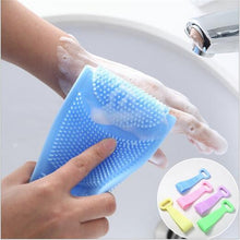 Shower Silicone Towel Rubbing Back Mud Rubbing Peeling Medical Massage Brush Magic Brush Telescipic Silica Gel Bathroom Supplies