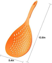 Kitchen Tools Large Nylon Household Long Handle Non-Slip Oval Drain Spoon Drainage Scoop Vegetable Strainer Noodle Colander