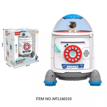 Astronaut rocket piggy bank fingerprint automatic money roll multi-function smart password piggy bank children's gift toys
