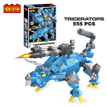 COGO 516 PCS Hot Sale Educational Triceratops Dinosaur Mecha Intelligence Building Blocks Toys for Children