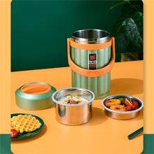 Portable 304 steel vacuum long-term thermal insulation lunch box, office worker, female, with rice pot, student, multi-layer rice bucket, one soup pot