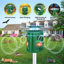 Seicosy Solar Ultrasonic Animal Repeller Motion Sensor Flashing Light Animal Control for Outdoor