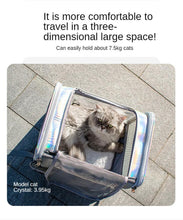 2021 latest outing portable cat bag breathable cat large space transparent cat and dog bag pet backpack laser dog backpack