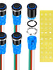 16mm 1NO 1NC Waterproof IP65 Latching ON/OFF Ring illuminated Metal Push Button Switch with Blue LED