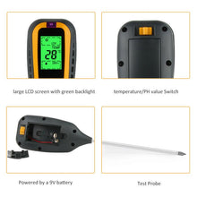 Battery Powered 4 in 1 soil survey instrument tester Lighting soil moisture temperature PH