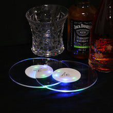 Customized Multi Color Round LED Cup Holder, Acrylic Crystal LED Cup Placemat, LED Bottle Coaster for Home Bar