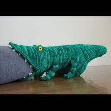 Christmas knitted crocodile socks