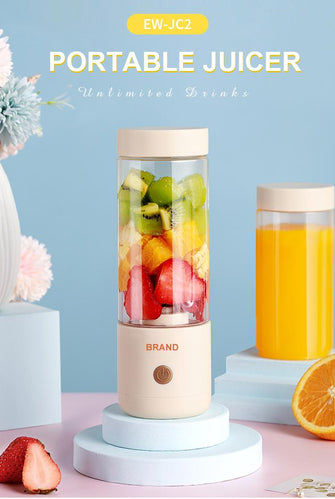 300ml 2 blades fruit and vegetables USB rechargeable portable mini electric blender hand juicer
