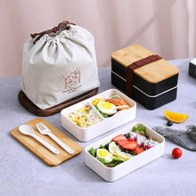 1200ml Plastic Microwave Safe portable insulated lunch food container set Bento Lunch Box Kids with bamboo lid for take away