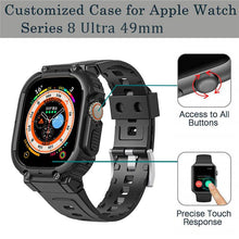 Compatible with Apple Watch Band 49mm 45mm 44mm 42mm with Case, Shockproof Rugged Band Strap for iWatch SE2 SE Series 87654321