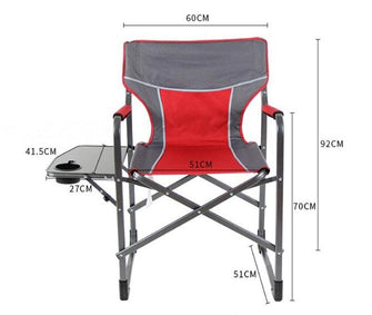 Portable Folding Camping Chair Lightweight Aluminum Camping Picnic Beach Directors Chair with Side Table