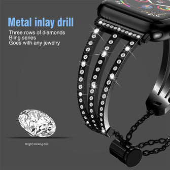 Bling Rhinestone Bracelet Strap Metal Watch Band For iWatch Series 5 4 3 2 1