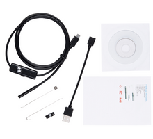 7mm Endoscope Camera Flexible IP67 Waterproof Micro USB Inspection Borescope Camera for Android PC Notebook 6LEDs Adjustable