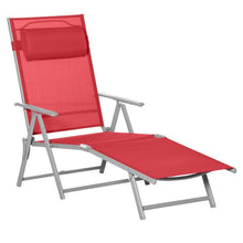 Outdoor Folding Chaise Lounge Chair Portable Lightweight Reclining Sun Lounger with 7-Position Adjustable Backrest camping cot