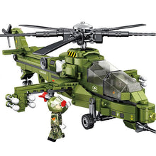 DIY Assembly Helicopter Building Toy Kids Intelligent Model Fighting Aircraft Construction Set 538pcs Military Blocks