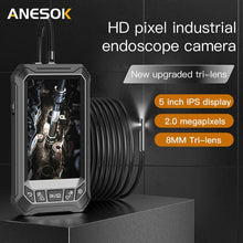 Handheld Industrial Car Endoscope 5005B Dual Lens 720P 5inch lcd screen 8mm IP67 Inspection Endoscope Camera