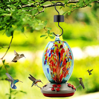 Glass Hummingbird feeder ( Blue ) - Aisitin Online