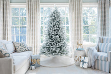 7.5' King Flock® Artificial Christmas Tree with 800 Warm White LED Lights