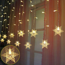 3.5M Led Icicle String Lights Christmas Decorations For Home Snowflake Shape Curtain Lights Holiday Decor New Year Decorations
