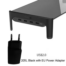 Desktop Monitor Notebook Laptop Stand Space Bar Non-slip Desk Riser with 4ports USB Hub Data Transmission and Fast Charger 501L
