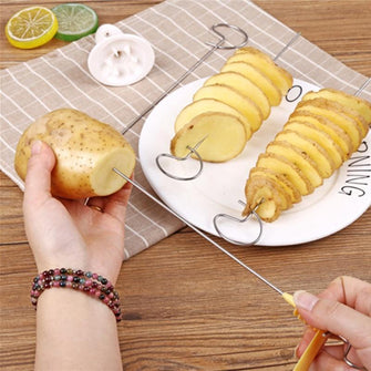 Spiral potato shredder