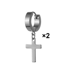 Dropshipping Hot Fashion Stainless Steel Cross Stud Earrings For Punk Men Jewelry