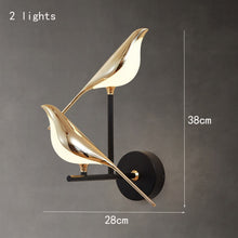 Postmodern Bird led wall lamp Nordic plating gold acrylic bedroom bedside wall sconce hallway aisle staircase wall light fixture