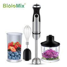 Biolomix 4 In 1 Hand Stick Blender 1200W Immersion Mixer Food Processor 6 Speed Control, 800ml Chopper, Whisk, 600ml Beaker