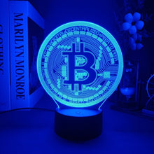 Acrylic LED Night Light Dogecoin Bitcoin for Room Decorative Nightlight Touch Sensor 7/16 Color Changing Desk Table Night Lamp