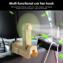 Universal Adjustable Car Headrest Fan with Hook