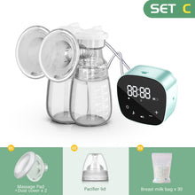 Double Electric Breast Pump NO Battery Powerful Intelligent Automatic Mirror Touchscreen LED Display Nursing Pump Supplie NO BPA