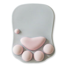 3D Cute Cat Paw Game Mousepad With Wrist Rest, Soft Rubber Pink Girls Gamer Mouse Pad, Cartoon PC Computer Laptop Accessories