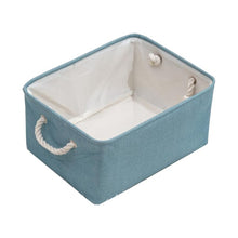 New Large Folding Linen Fabric Storage Basket Kids Toys Storage Box Clothes Storage Bag Organizer Holder with Handle
