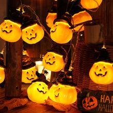 1PCS Halloween Decoration LED String Lights Lantern Home Outdoor Party Garland Light Pumpkin Ghost Bat Banner Happy Halloween