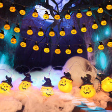 1PCS Halloween Decoration LED String Lights Lantern Home Outdoor Party Garland Light Pumpkin Ghost Bat Banner Happy Halloween