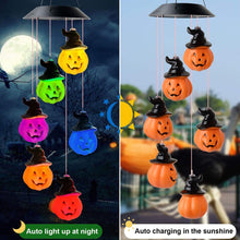 Halloween Lights String Halloween Pumpkin Lamp Lantern Wind Chime Rotation Hook LED Light Festival Home Party Decor Pendant