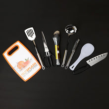 8PCS Outdoor Picnic Cookware Set 201 Stainless Steel Kitchenware Set with Storage Bag Beige