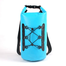 15L Waterproof Swimming Bucket Bag Foldable Beach Bag PVC Clip Mesh Shoulder Rafting Bag Outdoor Diving Wading Sports Bag X718D